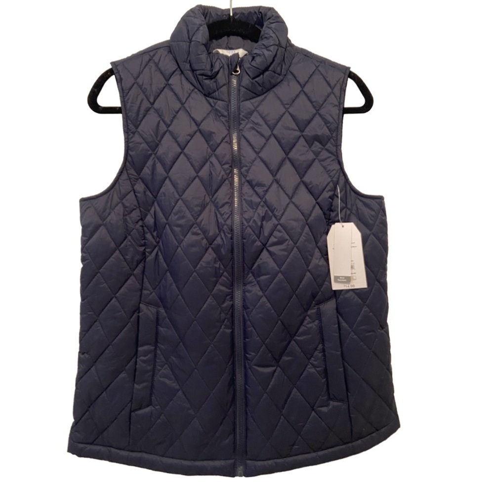 Time and Tru Women’s Puffer Vest Navy S New